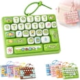 Fidget Button Key Chain 26-Key Keyboard Fidget Toy, Clicky & Silent Keyboard Keychain, Clicky ...