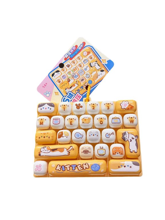 26-Key Keyboard Fidget Toy, Keyboard Fidget Keychain, Portable Stress Relief for Office & Study
