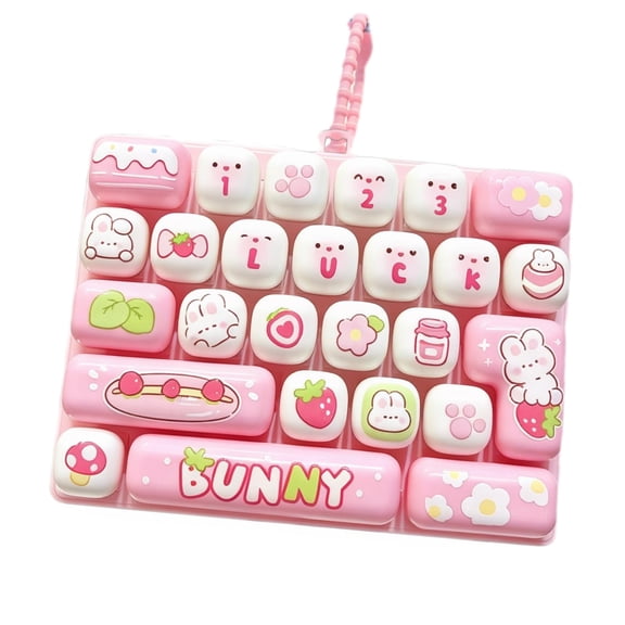 26-Key Keyboard Fidget Toy, Silent Clicky Keyboard Keychain, Tactile Stress Relief Desk Gadget for Office, Study and Travel