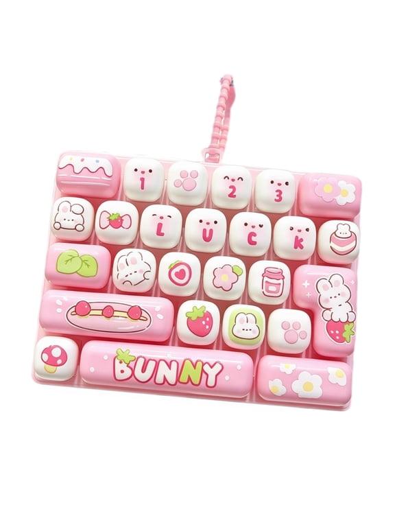 26-Key Keyboard Fidget Toy, Silent Clicky Keyboard Keychain, Tactile Stress Relief Desk Gadget for Office, Study and Travel