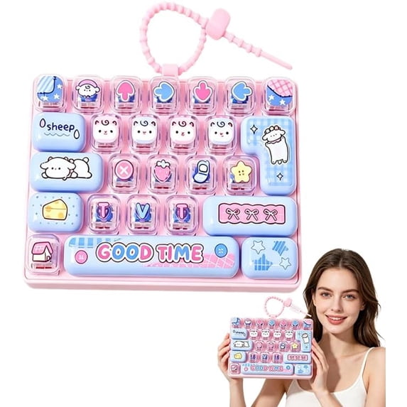 Deviantart Fidget 26-Key Keyboard Fidget Toy with Keychain, Mini Click-Sound Keyboard Toy ...
