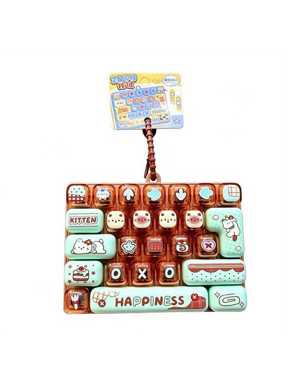 26-Key Keyboard Fidget Toys, Keyboard Fidget Keychain