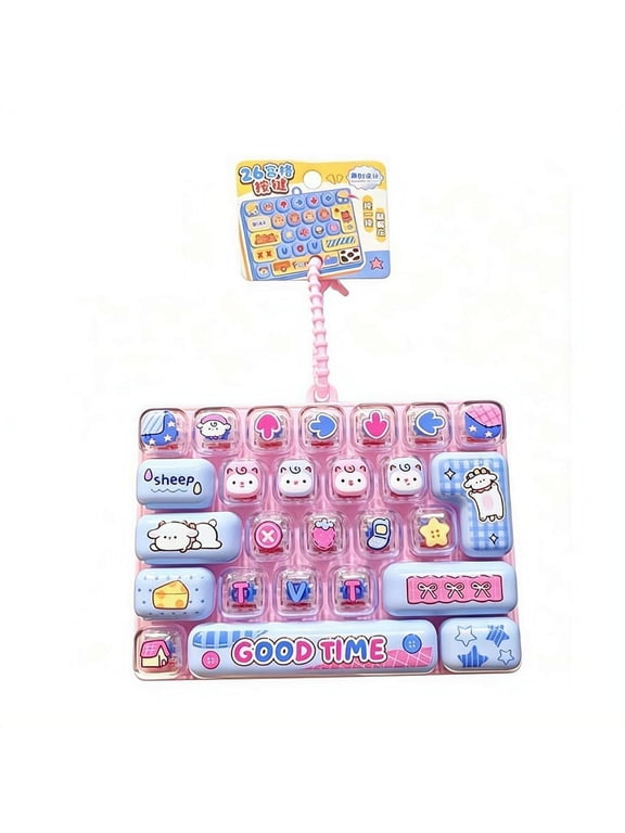 26-Key Keyboard Fidget Toys, Keyboard Fidget Keychain