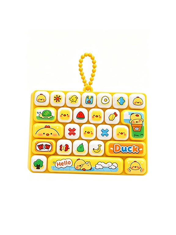 26 Key Keyboard Toy Cute Cartoon Clicky Clicker With Keychain And Backpack Charm Pendant Silent Stress Toy For Adults And Portable Desk For Anxie