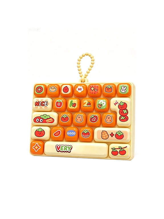 26 Key Keyboard Toy Cute Cartoon Clicky Clicker With Keychain And Backpack Charm Pendant Silent Stress Toy For Adults And Portable Desk For Anxie