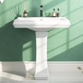 26"L X 20"W Rectangular Pedestal Sink, DeerValley DV1P521 Apex White