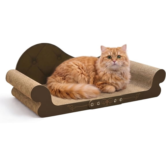 26" Large Cat Scratcher Bed, Durable Cardboard Cat Couch Scratching Board, Long-Lasting for Indoor Cats, Furniture Protector