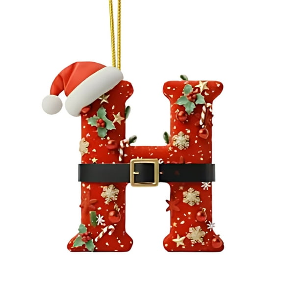 26 Letter Christmas Tree Hanging Pendant, 2034 New Christmas Letters Ornaments A to Z Ornament Letters Decorative Hanging Xmas Alphabet Letters for Christmas Tree DIY Craft Xmas Ornaments