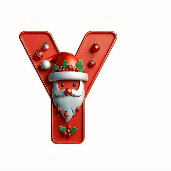 26 Letter Christmas Tree Hanging Pendant,Santa Hat And Beard Alphabet Christmas Ornaments,A to Z Ornament Letters Decorative Hanging Xmas Alphabet Letters for Christmas Tree DIY Craft Xmas Ornament