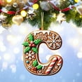 thumbnail image 1 of 26-Letter Christmas Tree Ornament Pendants - Personalized DIY Hanging Decor, Alphabet Design for Customization, Durable Material, Ideal for Christmas Trees/Home Festivities, 3.9in/10cm, C, 1 of 4