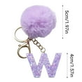 thumbnail image 1 of 26 Letter Keychain Charms Purple Pom Pom Alphabet Pendant for Backpack Purse Bag Tag Personalized Initial Jewelry Gift for Women Girls Teens Birthday Party Favor Stocking Stuffer Set, 1 of 5