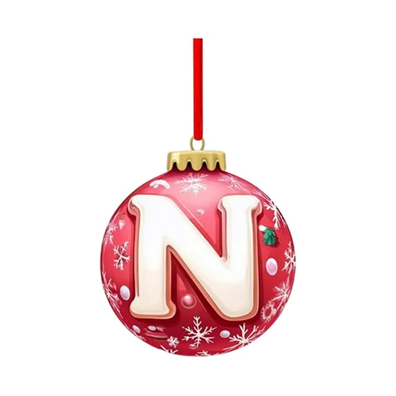 26 Letter Ornaments for Christmas Tree Decoration – A-Z Christmas Ball Alphabet Ornaments, Personalized Initial Hanging Pendants, DIY Craft Xmas Ornaments for Tree, Wreath, Garland, Gift Tags