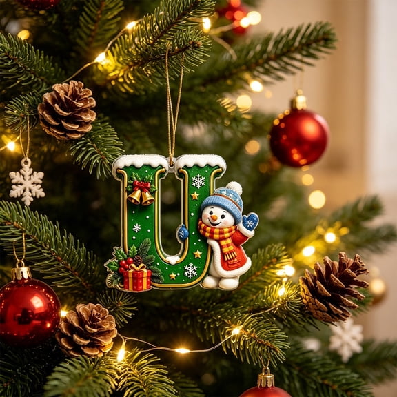26 Letter Ornaments for Christmas Tree Decoration - Personalized Hanging Pendant Xmas Alphabet for Christmas Initial Ornament, DIY Craft Ornaments,Original Gifts for Family Friends