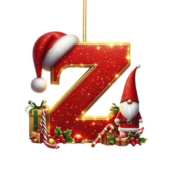 26 Letter Ornaments Personalized Xmas Tree Initials Hanging Decorations for New Year Home Holiday Wall Staircase Decor