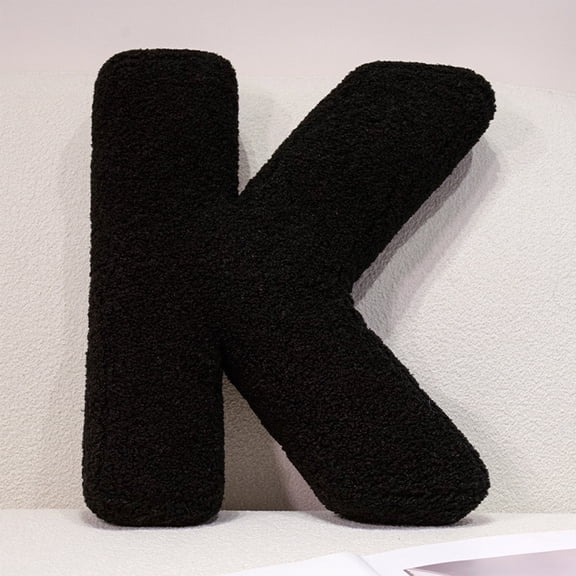 26 Letter Pillows Cute Soft Alphabet Decorative Throw Pillows, English Letter Shaped Cushion for Living Room Sofa Couch Bed Car, Embroidered Velvet Gift for Kids Room Nursery