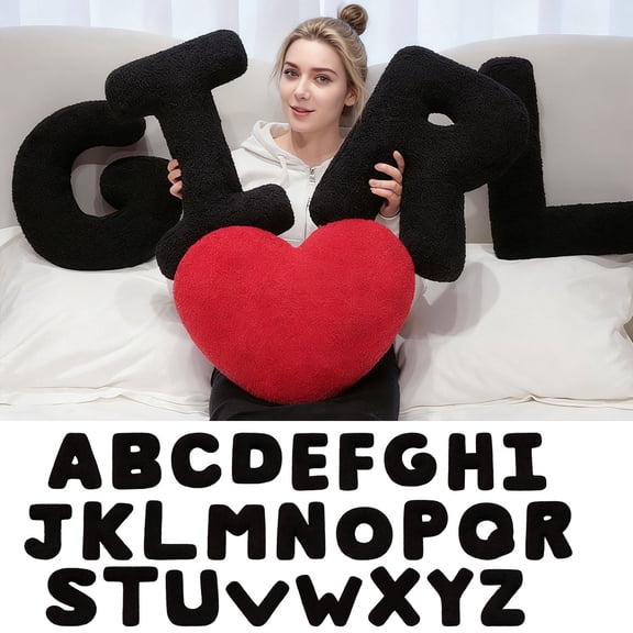26 Letter Pillows Cute Soft Letter Decorative Pillows English Alphabet Throw Pillows Cushion For Living Room Sofa Couch Bed Car Decoration