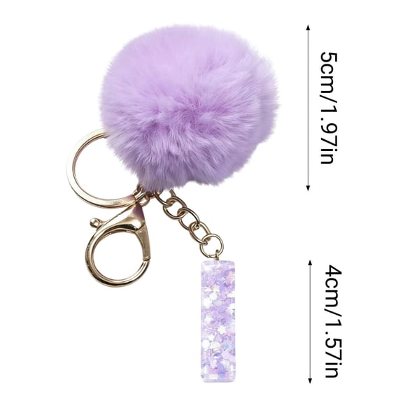 26 Letter Purple Velvet Ball Pendant Keychain for Personalized Backpack Accessories and Holiday Gifts