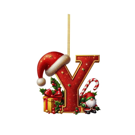 26 Letters 2D Flat Christmas Hanging Ornament With Y Shaped Letters ...
