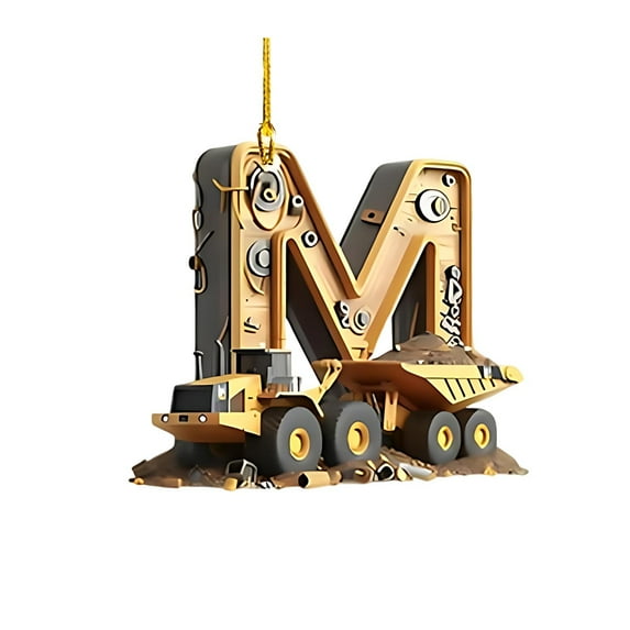 26 Letters Building Vehicle Christmas Decorations Christmas Tree Pendants