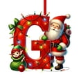 thumbnail image 1 of 26 Letters Christmas Ornament, Christmas Surprise Gift Ornament Santa & Elf Design, A to Z Letters Alphabet Ornament, Red Bow Wreath Decoration Letter Ornaments, Last Name Decoration Ornaments-G, 1 of 5