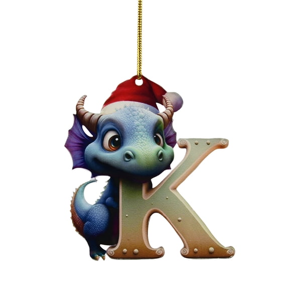 26 Letters Christmas Ornament New Decoration Ornaments Christmas Dragon Baby Egg Acrylic Christmas Hanging Ornament Hangs Home Decor