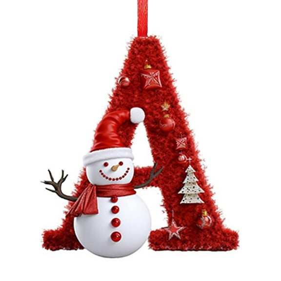 ‌26 Letters Christmas Tree Alphabet Decorations Set Acrylic Letter Ornaments Personalized DIY Xmas Hanging Pendants for Home Office School Classroom Holiday Party Decor 3.15 Inch‌