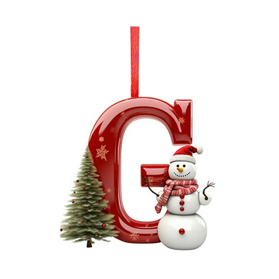 26 Letters Christmas Tree Decoration Alphabet Ornaments for Christmas Tree Initial Letter Pendant,Alphabet for Tree/Wreath Decor - DIY Holiday Name Speller Red(G)