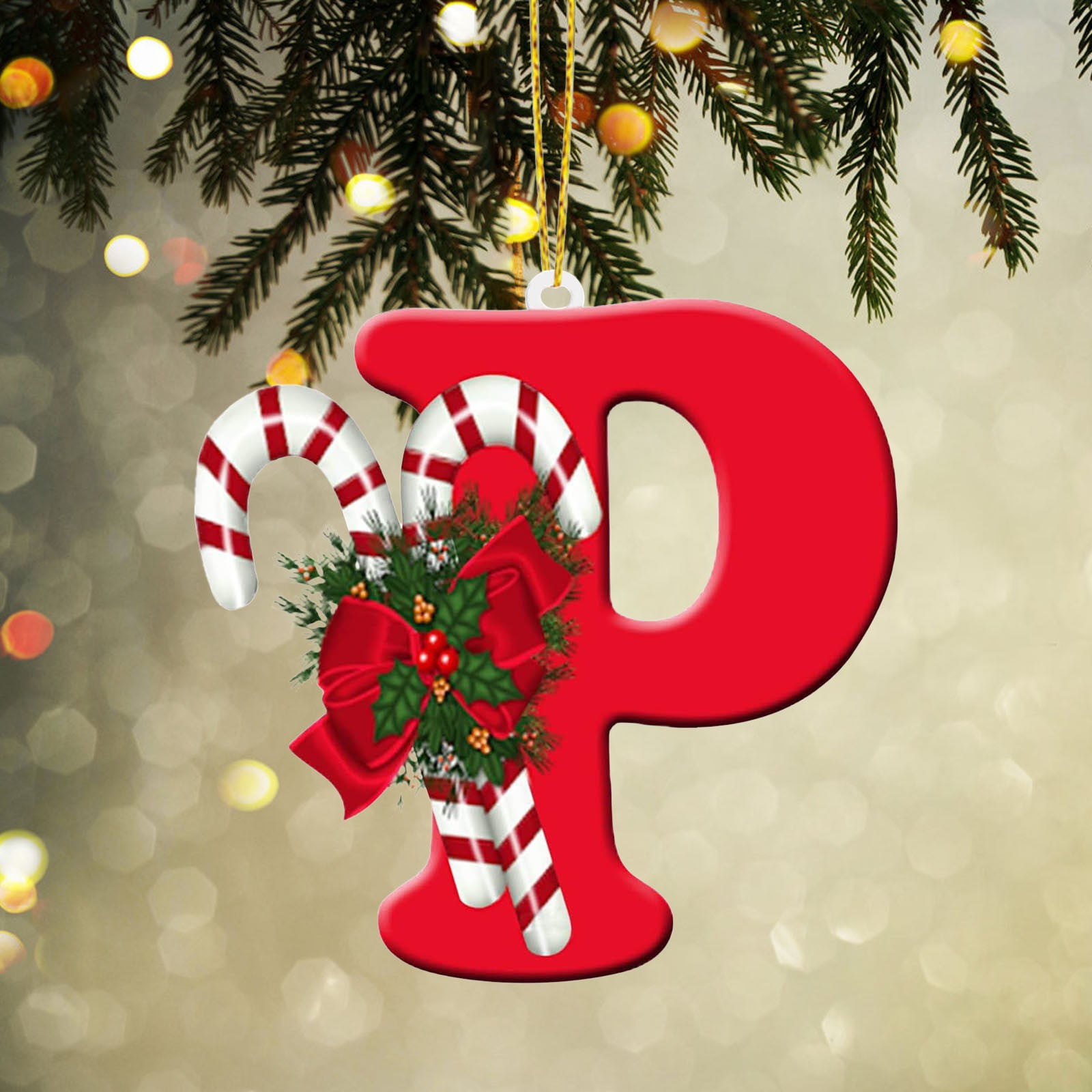 26 Letters Christmas Tree Ornament, 9cm Personalized DIY Letters ...