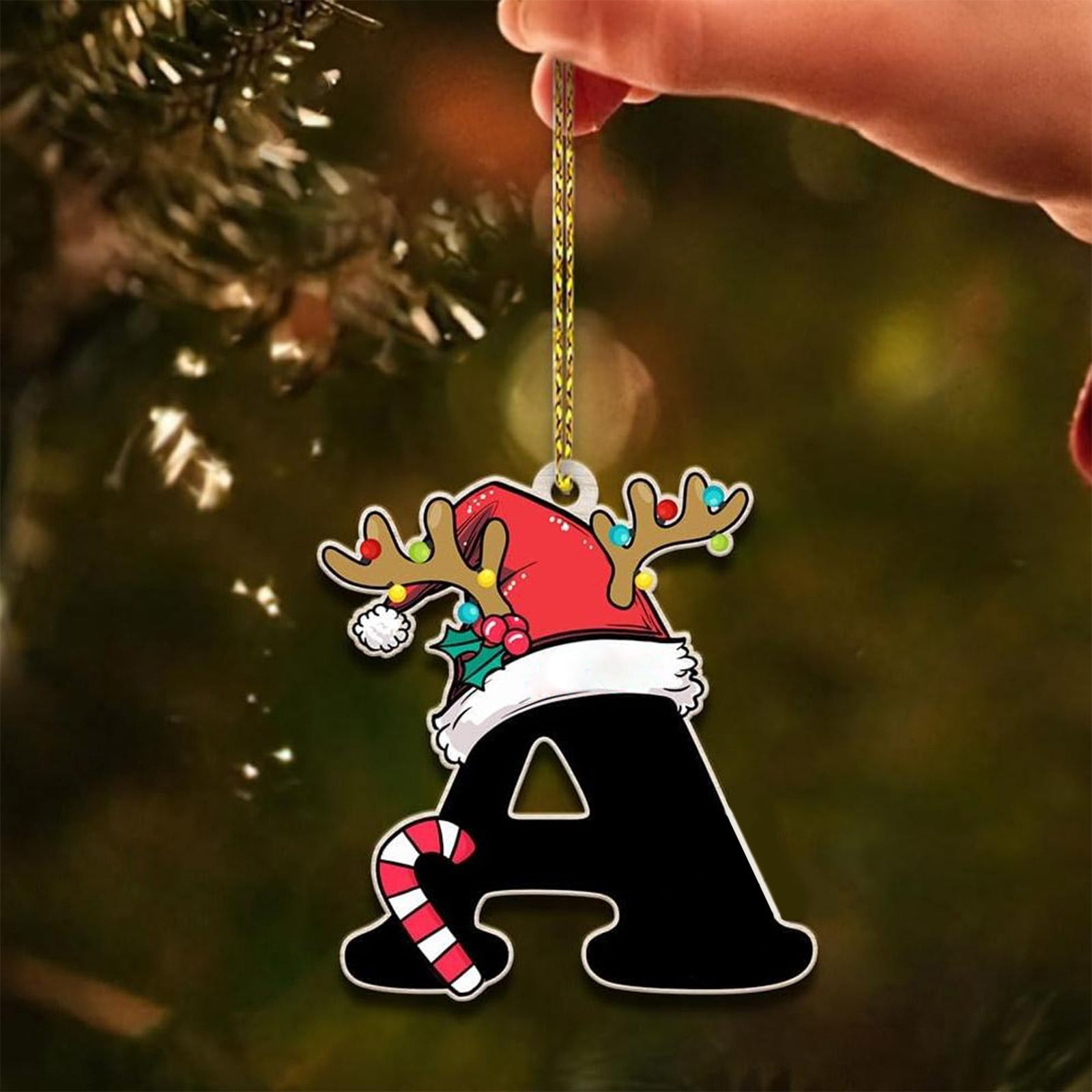 26 Letters Christmas Tree Ornament Pendant Diy Alphabet Atmosphere 1Pc ...