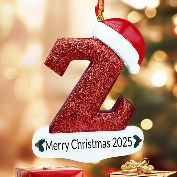 26 Letters Christmas Tree Ornaments | Personalized DIY Acrylic Alphabet Pendants | 8cm 2D Holiday Decorations with Christmas Symbols | Set of 26 for Xmas Tree Hanging Decor