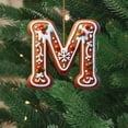 thumbnail image 1 of 26 Letters Gingerbread Christmas Tree Ornament, 3.9" Xmas Alphabet Pendant with Snowflakes, Berries and Leaves, 2D Flat Printed Hanging Decoration for Xmas Tree DIY Crafts Party Holiday Indoor, 1 of 5