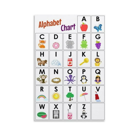 26 Letters Learning Poster (3) Painting On Canvas Wall Art Poster Scroll Picture Print Living Room Walls Decor Home Posters 16x24inch(40x60cm)