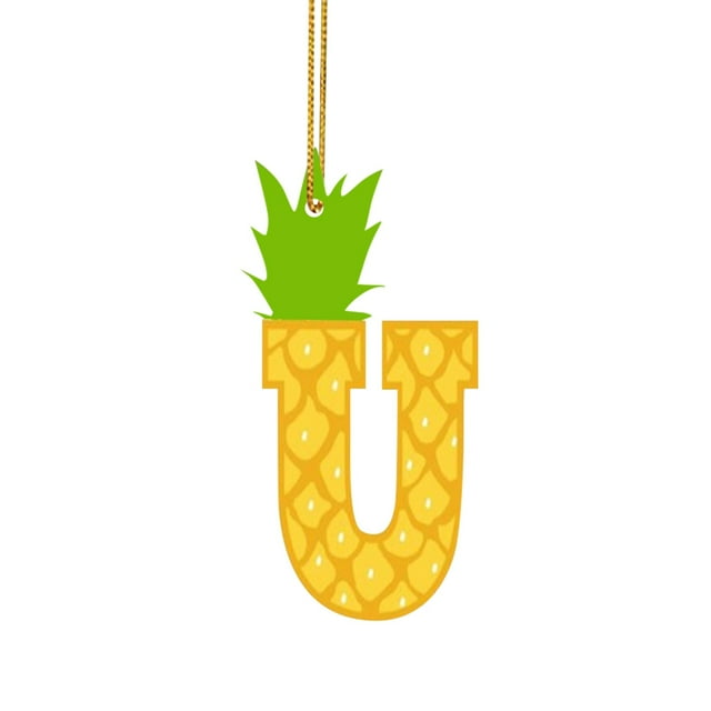 26 Letters Yellow Pineapple Acrylic Pendant Funny 26 Letters Pendant