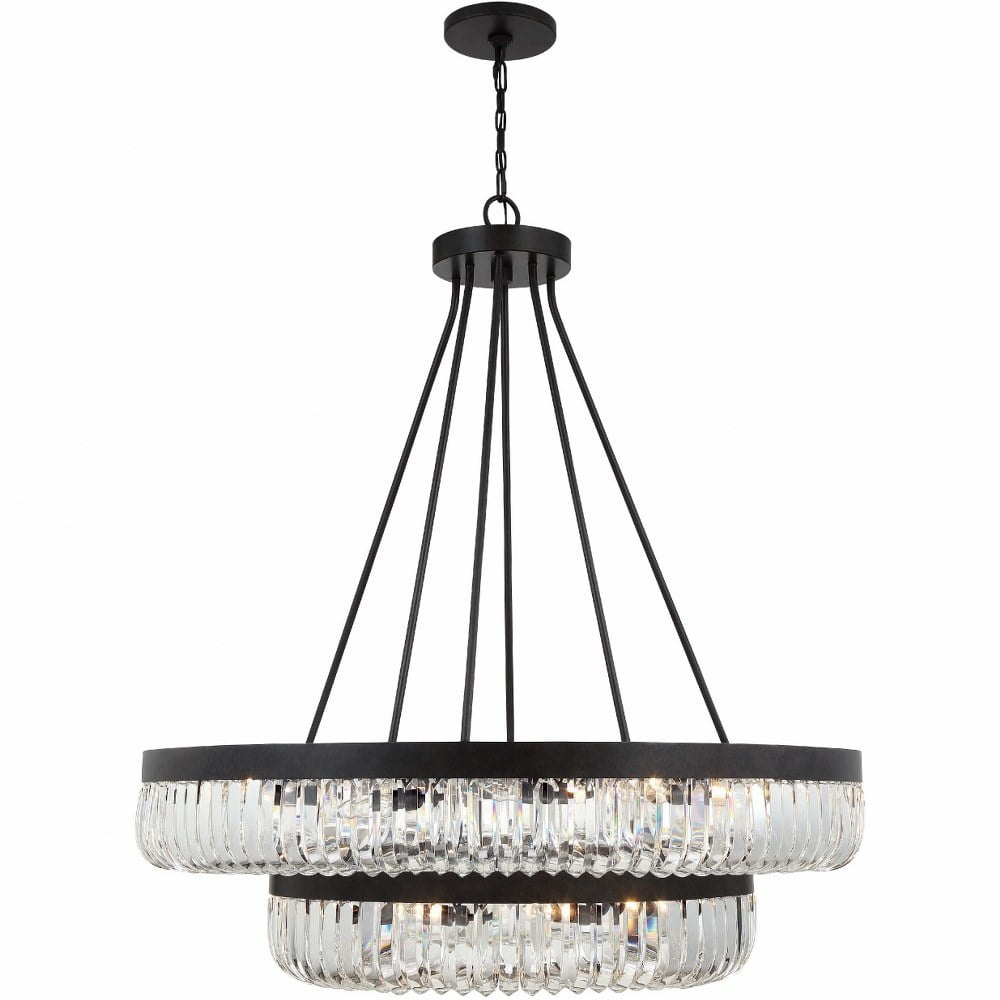 Charcoal Bronze and Clear Glass 26-Light Chandelier