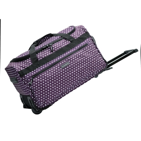 26" MULTI-POCKETS ROLLING DUFFEL BAG-POLKA DOT