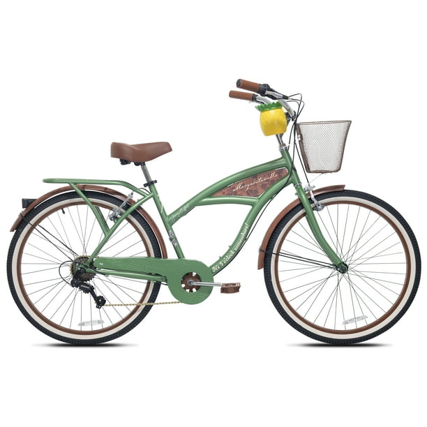 26 Margaritaville 7-Speed Adult Cruiser Bicycle, Green for Shops