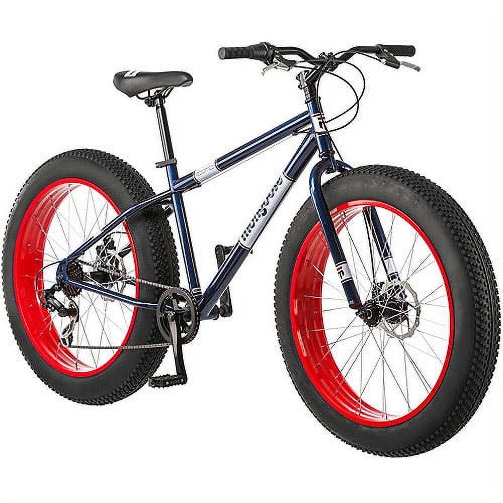 26" Mongoose Dolomite Men's 7-speed Fat Tire Mountain Bike, Navy Blue/Red - image 1 of 5