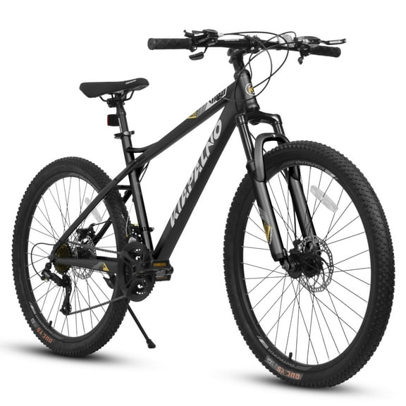 26" Mountain Bike for Adults & Teens, 21-Speed High Carbon Steel MTB with Dual Disc Brakes, 26x2.125 All-Terrain Tires, Outdoor Cycling Bike for Men Women Commuting Fitness Trail Riding, Black
