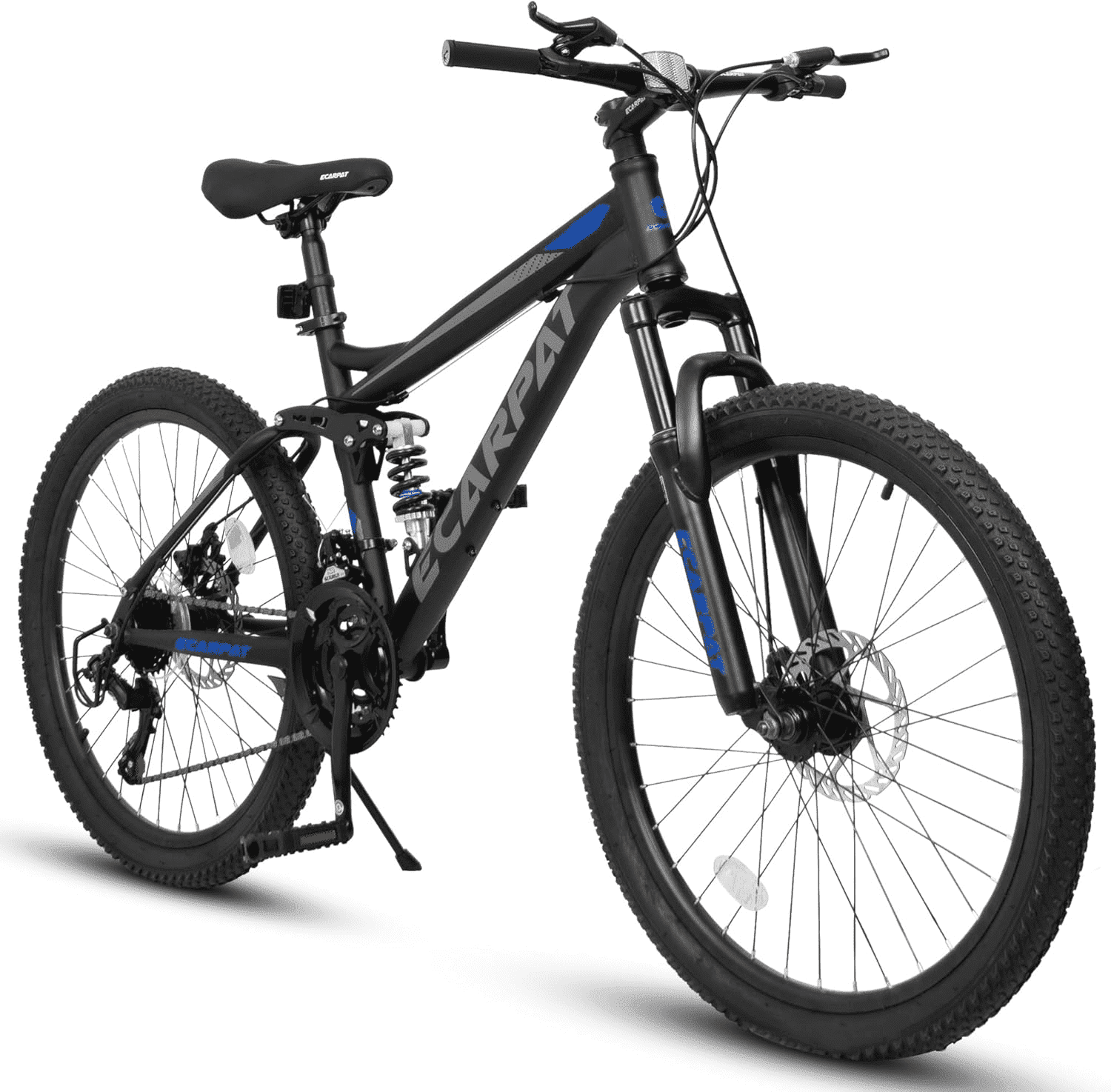 ESRIDOM 26" Mountain Bike for Adults, 21 Speed Full Suspension MTB, Dual Disc Brakes, High Carbon Steel Frame, 85% Pre-Assembled, for Men & Women