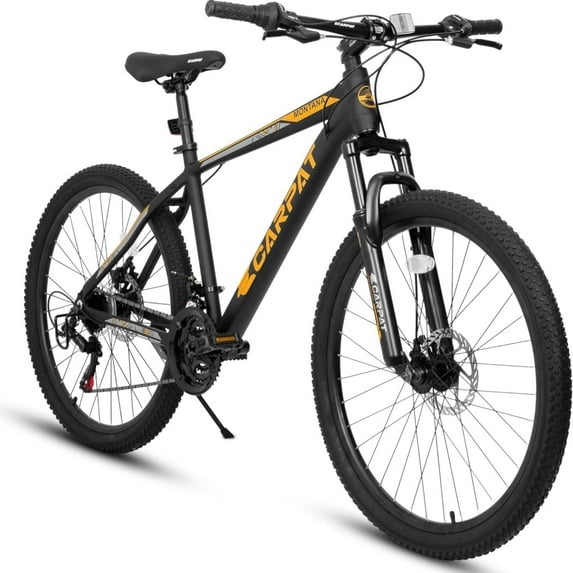 26" Mountain Bike for Adults, Lightweight Aluminum Frame,Shimano 21-Speed,Black+Orange