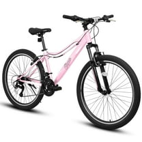 26" Mountain Bike for Girls with Front Suspension, High-Carbon Steel Frame, Dual V-Brakes, Pink
