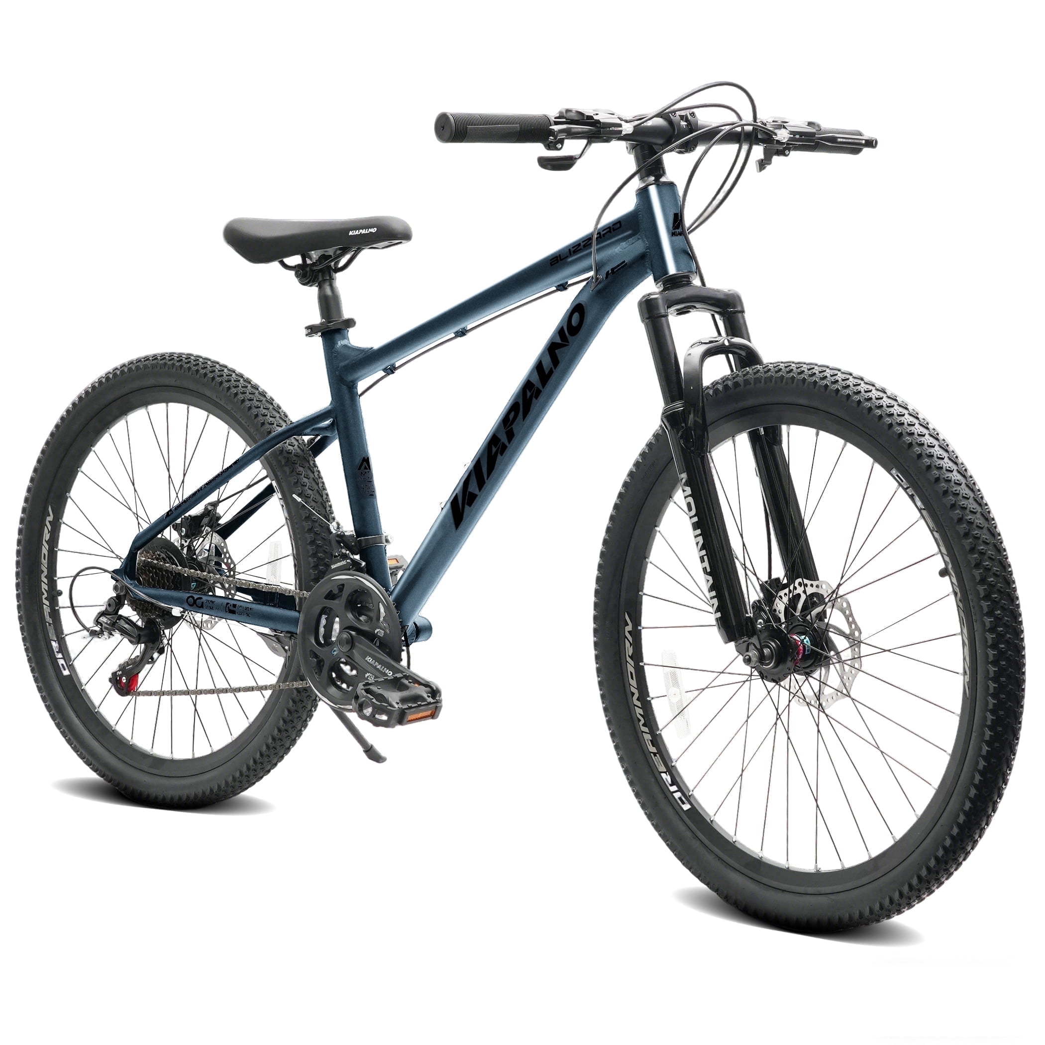26" Mountain Bike with 21-Speed Drivetrain and Dual Disc Brakes, Adult Bike for Men & Women,Blue