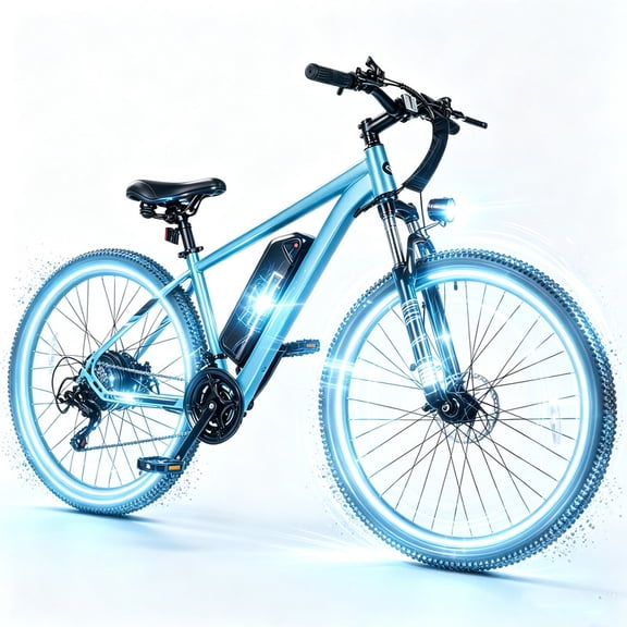 26" Mountain Ebike, Adult Electric Bike with 28MPH Top Speed, 48V 7.8Ah Battery 350W Peak 1000W Motor Electric Bicycle, Unisex (Blue)