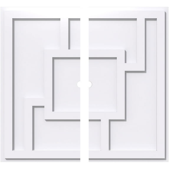 26"OD x 1"ID x 9"C x 1"P Knox Architectural Grade PVC Contemporary Ceiling Medallion, Two Piece