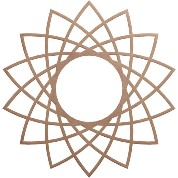 26"OD x 10"ID x 3/8"T Eleanor Wood Fretwork Pierced Ceiling Medallion, Wood (Paint Grade)