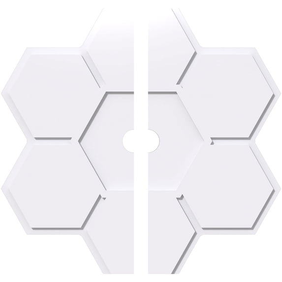 26"OD x 2"ID x 9"C x 1"P Daisy Architectural Grade PVC Contemporary Ceiling Medallion, Two Piece