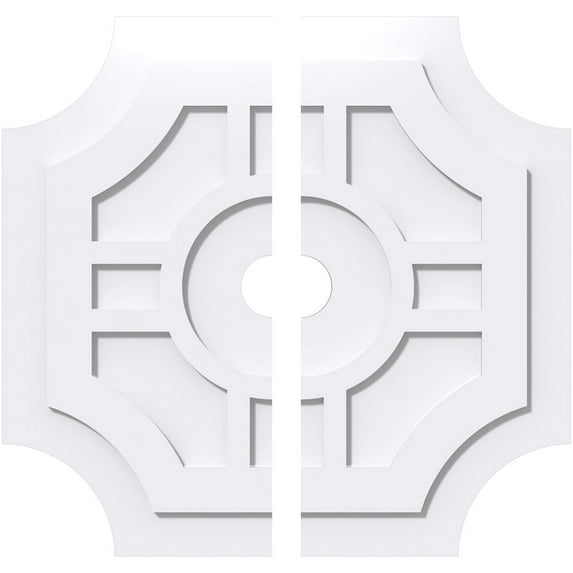 26"OD x 3"ID x 8 1/2"C x 1"P Haus Architectural Grade PVC Contemporary Ceiling Medallion, Two Piece