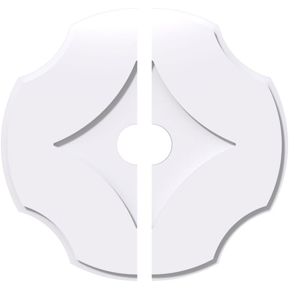 26"OD x 4"ID x 9"C x 1"P Percival Architectural Grade PVC Contemporary Ceiling Medallion, Two Piece