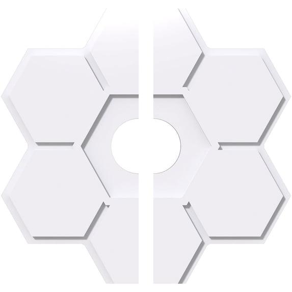 26"OD x 5"ID x 9"C x 1"P Daisy Architectural Grade PVC Contemporary Ceiling Medallion, Two Piece