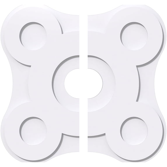 26"OD x 5"ID x 9"C x 1"P Luna Architectural Grade PVC Contemporary Ceiling Medallion, Two Piece